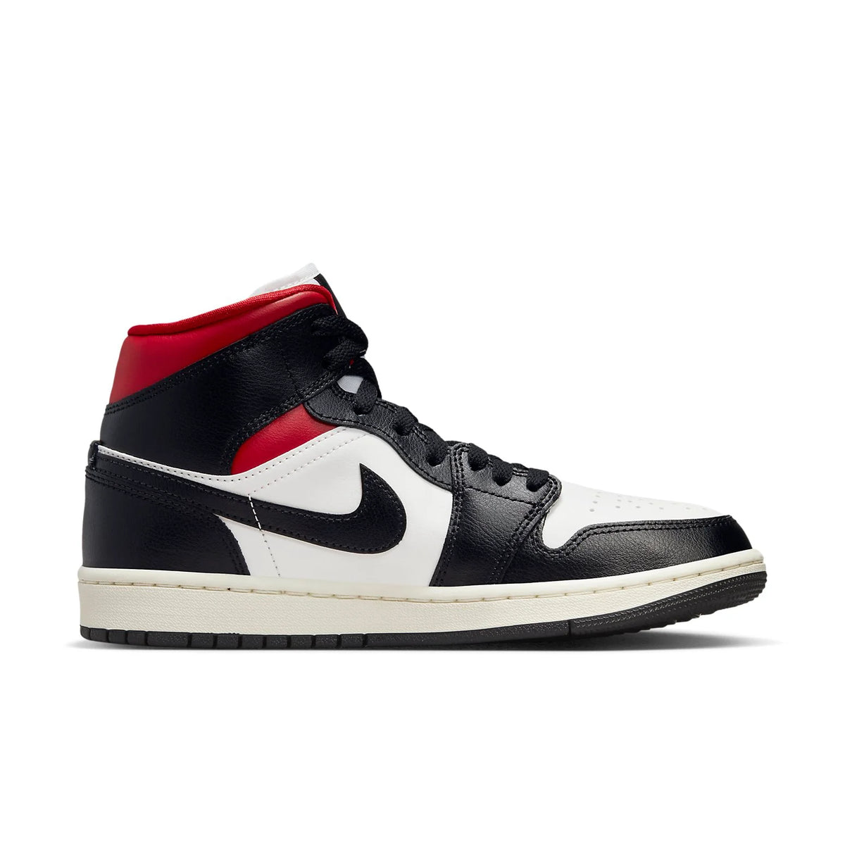 Air Jordan 1 Mid 'Black Sail Gym Red'