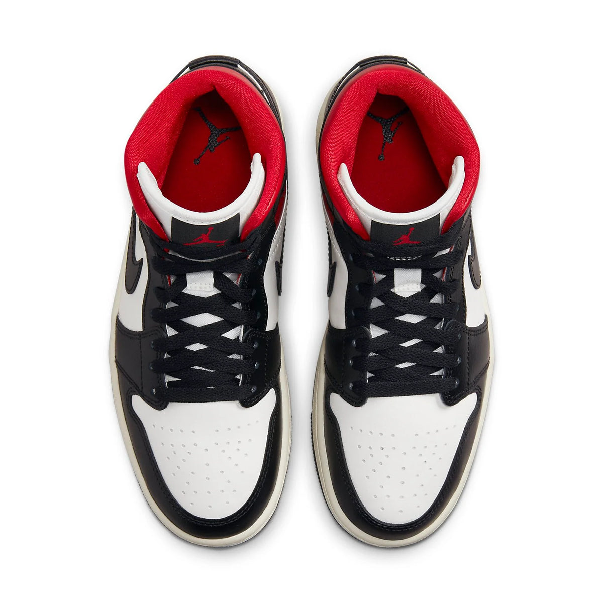 Air Jordan 1 Mid 'Black Sail Gym Red'