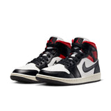 Air Jordan 1 Mid 'Black Sail Gym Red'