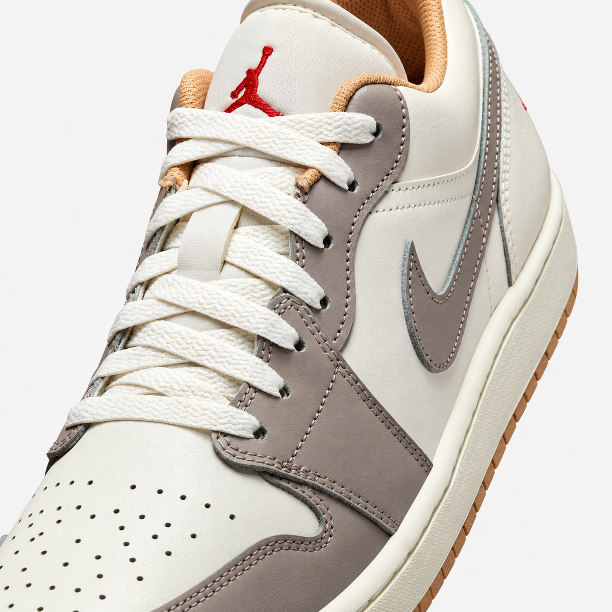 Air Jordan 1 Low 'Sail Fire Red College Grey'