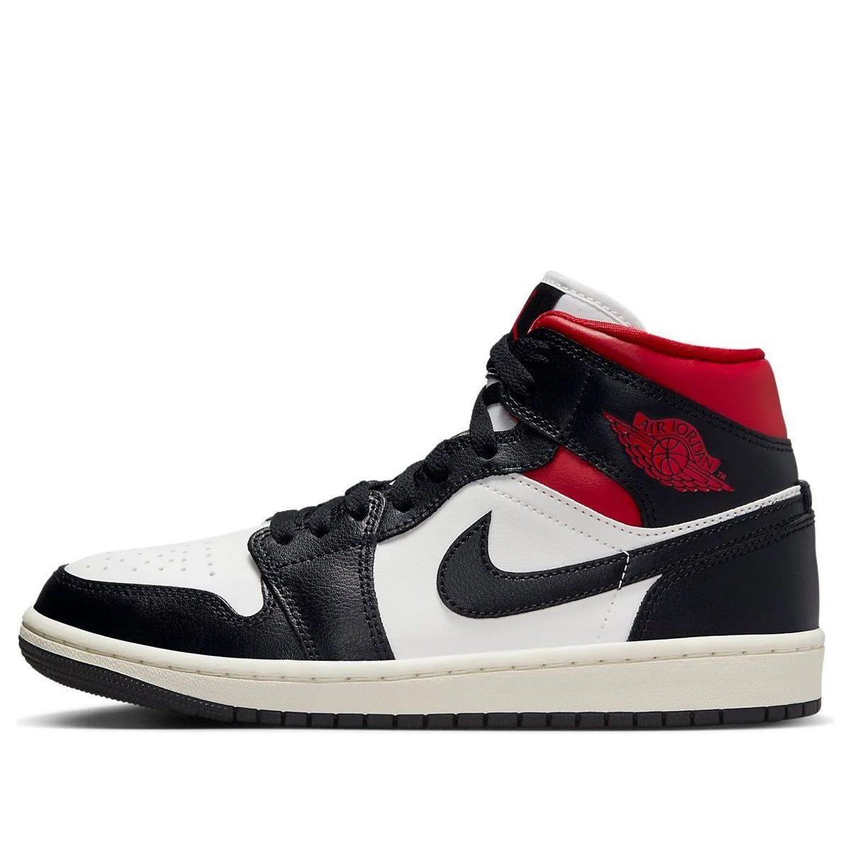 Air Jordan 1 Mid 'Black Sail Gym Red'